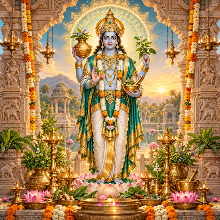 Dhanvantari Ji devotional artwork